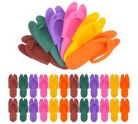 Lot de 24 paires de pantoufles jetables pliables en EVA - Portables - Pour les voyages, l'hôtel, le spa, les invités - Couleurs vives - 3 mm