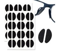 Lot de 24 paires de plaquettes de nez antidérapantes en mousse souple auto-adhésives pour lunettes de soleil Noir
