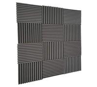 Lot de 24 panneaux acoustiques en mousse insonorisante pour studio - 30 × 30 × 2,5 cm - Pour insonorisation - Pour studio acoustique - 24 pièces - Noir