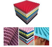 Lot de 24 panneaux acoustiques en mousse pour studio 30 × 30 × 2,5 cm (12 rouges + 12 bleus)