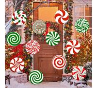 Lot de 24 panneaux de décoration de Noël avec ornements en plastique double face, pour une utilisation en extérieur, adaptées pour accrocher dans les cours, jardins et porches (015)