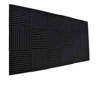 Lot de 24 panneaux muraux acoustiques en mousse triangulaire pour studio, 2,5 x 30,5 x 30,5 cm (noir)