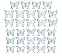 Lot de 24 papillons colorés en PVC, parfaits pour les célébrations ou un usage quotidien (argenté)