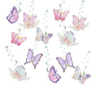 Lot de 24 papillons multicolores pour décoration d'anniversaire, de style fantastique pour le printemps, l'été, les mariages, les travaux manuels, les anniversaires d'enfants (A)