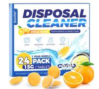 Lot de 24 pastilles nettoyantes et désodorisantes pour déchets - Mousse parfumée aux agrumes - Désodorisant naturel et d'évier - Sans danger pour les fosses septiques de cuisine