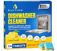 Lot de 24 pastilles nettoyantes pour lave-vaisselle - Parfum citron - Pour lave-vaisselle - Nettoie en profondeur et maintient votre machine à laver pour une performance optimale