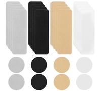 Lot de 24 patchs de réparation de talon de chaussures de forme circulaire et carrée pour trous, coussinets de protection autocollants pour talons - Kit de réparation de trous de talon pour chaussures