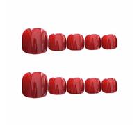 Lot de 24 patchs pour ongles d'orteils Rouge