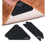 Lot de 24 patins antidérapants réutilisables et lavables pour tapis en bois dur et carrelage (noir)