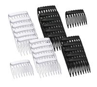 Lot de 24 peignes à cheveux décoratifs noirs et transparents pour femme - Peignes à cheveux latéraux en métal - Pour voile de mariage, coiffure quotidienne, mariage