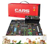 Lot de 24 petites voitures à rétraction dans le garage - Avec boîte de rangement - Pour salon, salle de classe, chambre à coucher