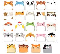 Lot de 24 Petits Blocs Notes Autocollantes Animaux Mignons, Post It Rigolo en Forme d’Animal, Papeterie Kawaii Sticky Notes, Petits Cadeaux Anniversaire pour Enfants et Élèves