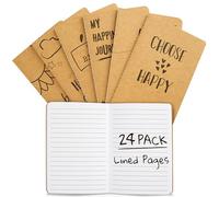 Lot de 24 petits carnets en papier kraft en vrac, 80 pages vierges, 10,2 x 14,6 cm, mini journaux pour écrire, dessiner, gribouiller, cadeaux d'étudiants, appréciation des enseignants, fournitures de