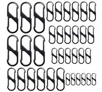 Lot de 24 petits mousquetons de 6 tailles, verrous antivol en alliage de zinc avec mousqueton double face pour sac, sac à main, bagages