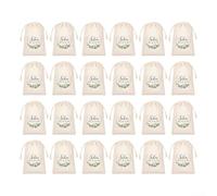 Lot de 24 petits sacs en lin avec cordon de serrage en coton respectueux de l'environnement pour calendrier de l'Avent de Noël, emballages d'invités de mariage, cadeaux d'anniversaire, 10 x 15 cm (D)