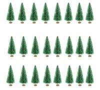 Lot de 24 petits sapins de Noël miniatures pour projets artistiques, boules à neige, gâteaux et cadeaux, vert, 4,5 cm