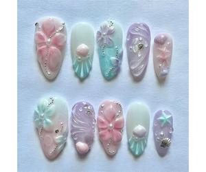 Lot de 24 pièces avec motifs holographiques en forme de coquillages dégradés - Matériaux ABS artificiels - Plusieurs tailles au choix - À presser