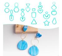 Lot de 24 Pièces Coupe Argile Polymère Boho, 24 Formes Coupeur pour Boucles d'Oreilles en Argile Moule Pâte Polymère à Géométrie de Fleurs pour la Fabrication de Bijoux Loisirs Créatifs