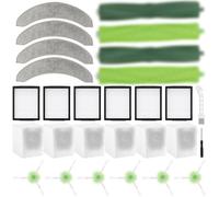 Lot de 24 pièces de rechange compatibles avec aspirateur robot iRobot Roomba Combo J7+/Plus, 2 ensembles de brosses à rouleaux en caoutchouc multi-surfaces, 6 filtres, 6 brosses latérales, 6 sacs