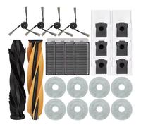 Lot de 24 pièces de rechange pour aspirateur Dreame Mova P60, 1 paire de brosses principales, 4 brosses latérales, 4 filtres, 6 sacs à poussière, 8 chiffons