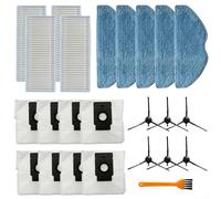 Lot de 24 pièces de rechange pour aspirateur robot EZVIZ RE4 Plus/RE5 Plus, comprend 4 filtres HEPA, 5 chiffons, 8 sacs à poussière, 6 brosses latérales (B)