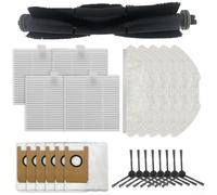 Lot de 24 pièces de rechange pour aspirateurs Airrobo T20 pour robots T20+, comprend 1 brosse à rouleau, 4 filtres HEPA, 5 chiffons de serpillère, 6 sacs à poussière, 8 brosses latérales (B)