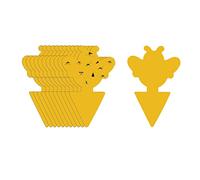 Lot de 24 pièges adhésifs pour mouches des fruits, pièges à moucherons et insectes - Autocollant jaune pour cuisine, intérieur et extérieur (abeille n° 2)