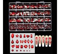 Lot de 24 pierres à dos plat pour ongles - Décoration artistique - Mélange de strass