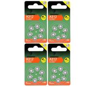 Lot de 24 Piles bouton Zinc Air Type A312/312 1,45V pour appareils auditifs compatibles PR41 - Visiodirect -