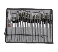 Lot de 24 pinceaux professionnels avec étui de rangement plat/rond/éventail/pointe pour peinture à l'huile, acrylique, aquarelle, roche, pinceaux en nylon