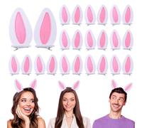 Lot de 24 pinces à cheveux avec oreilles de lapin mignonnes de 11,9 cm - Accessoires de costume de lapin pour Pâques et Halloween