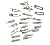 Lot de 24 pinces à cheveux en forme d'étoile à cinq pointes style coréen des années 2000 épingle à cheveux à la mode ornement de cheveux décoratif clip en métal