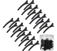 Lot de 24 pinces à cheveux en plastique pour femme avec récipient, 7,5 cm (noir)
