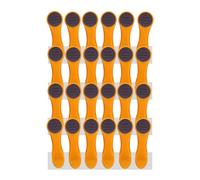 Lot de 24 pinces à linge avec ressorts de compression en acier inoxydable et poignée Soft Grip Soft Touch - Jaune/orange/gris foncé