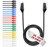 Lot de 24 pinces crocodiles électriques de 50,8 cm avec fils UL1015/18AWG, 6 couleurs, 4,5 cm. Clips soudés avec fils EDGELEC