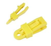 Lot de 24 pinces crocodiles en plastique imperméables et réutilisables pour activités de plein air, camping, agriculture, jardin (jaune)