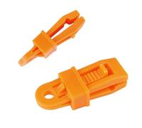 Lot de 24 pinces crocodiles en plastique imperméables et réutilisables pour activités de plein air, camping, agriculture, jardin (orange)