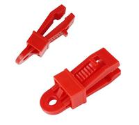 Lot de 24 pinces crocodiles en plastique imperméables et réutilisables pour activités de plein air, camping, agriculture, jardin (rouge)