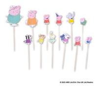 Lot de 24 piques en bois décorés pour fêtes et anniversaires Dr. Oetker Peppa Pig