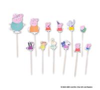 Lot de 24 piques en bois décorés pour fêtes et anniversaires Dr. Oetker Peppa Pig Dr. Oetker