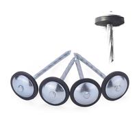 Lot de 24 piquets de bâche de sol en acier robuste pour tente, auvent, tente, jardin, tapis anti-mauvaises herbes, camping, randonnée, tête à ressort galvanisé, piquets de support à clous, hauteur 9