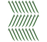 Lot de 24 piquets de tente en plastique de 230 mm, piquets de jardin, piquets d'auvent, camping et caravane (vert)