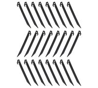 Lot de 24 piquets de tente en plastique de 230 mm, piquets de jardin, piquets d'auvent, camping et caravane (noir)