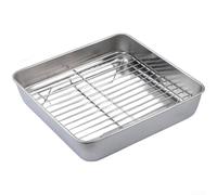 Lot de 24 plaques de cuisson carrées en acier inoxydable 430 avec grille métallique pour la cuisson à la vapeur et la préparation des aliments