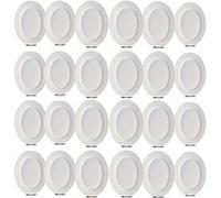 Lot de 24 plat oval, assiette de service coloris blanc en verre - Longueur 22 x Profondeur 15 cm -JUANIO- Blanc G