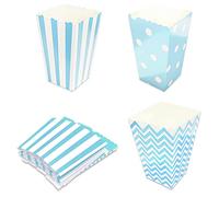 Lot de 24 plateaux à pop-corn, sacs à pop-corn, seaux à pop-corn rayés, boîtes à bonbons ondulées, boîtes de fête à pois pour les soirées cinéma et les fêtes de fin d'année.