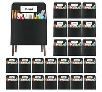 Lot de 24 poches de chaise pour salle de classe, 40,6 x 48,3 cm, tableau de poche pour dossier de chaise pour enfants avec fente pour nom, sacs de siège pour chaises de salle de classe (noir, lot de