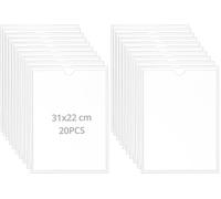 Lot De 24 Pochettes Carte Adhesif Din A6 Avec Ouverture Supérieure, Contenir Et Afficher Des Étiquettes/Photos/Brochures