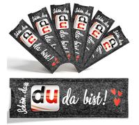 Lot de 24 pochettes en feutre pour cadeaux d'invités, cadeaux d'invités, cadeaux d'invités, cadeaux de motivation, mariage, confirmation, baptême, anniversaire (« Schön dass du da bist B - 24 pièces)