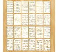 Lot de 24 pochoirs réutilisables en plastique pour calligraphie et peinture
